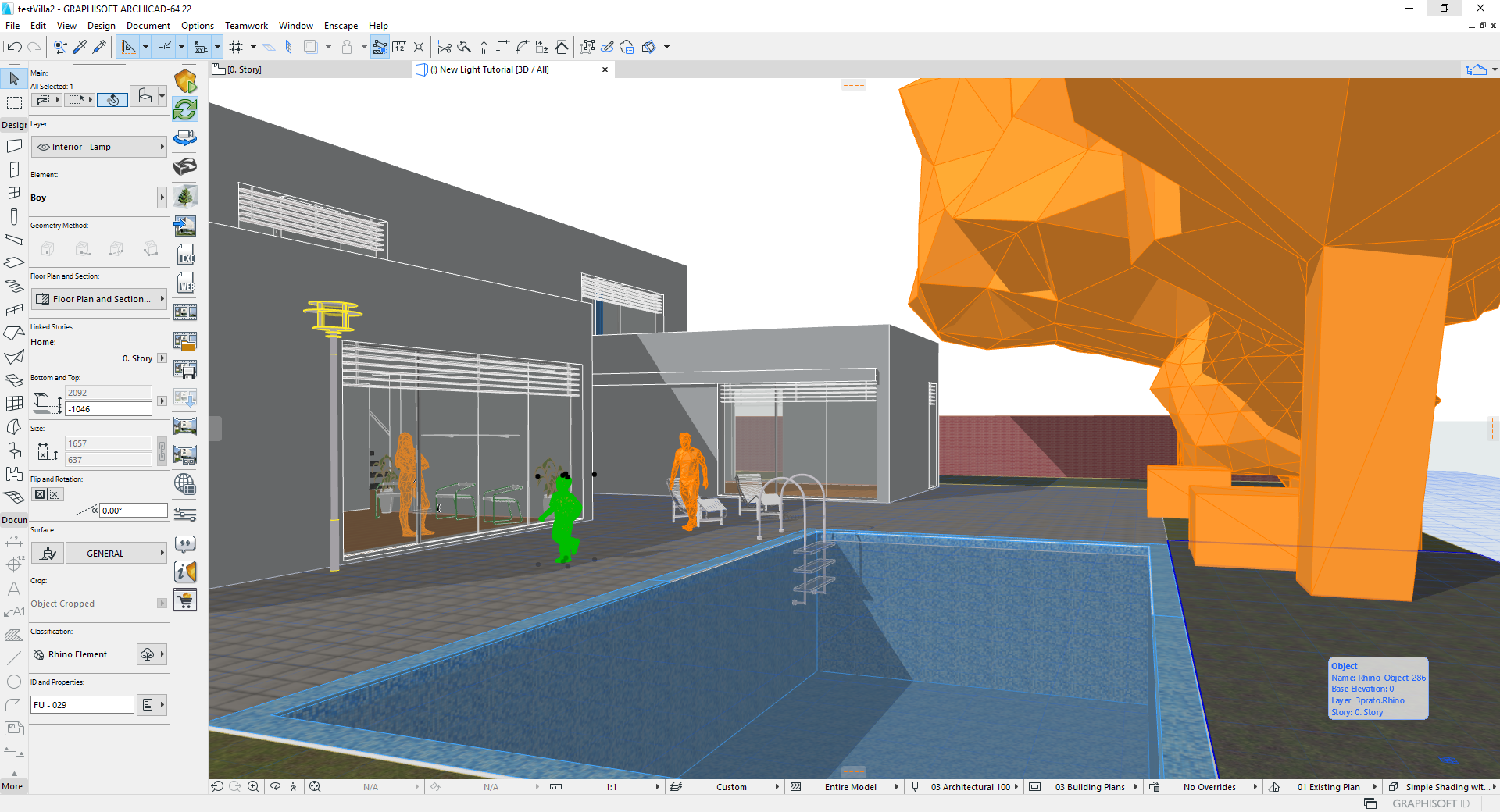 Enscape assets represented in ArchiCAD view