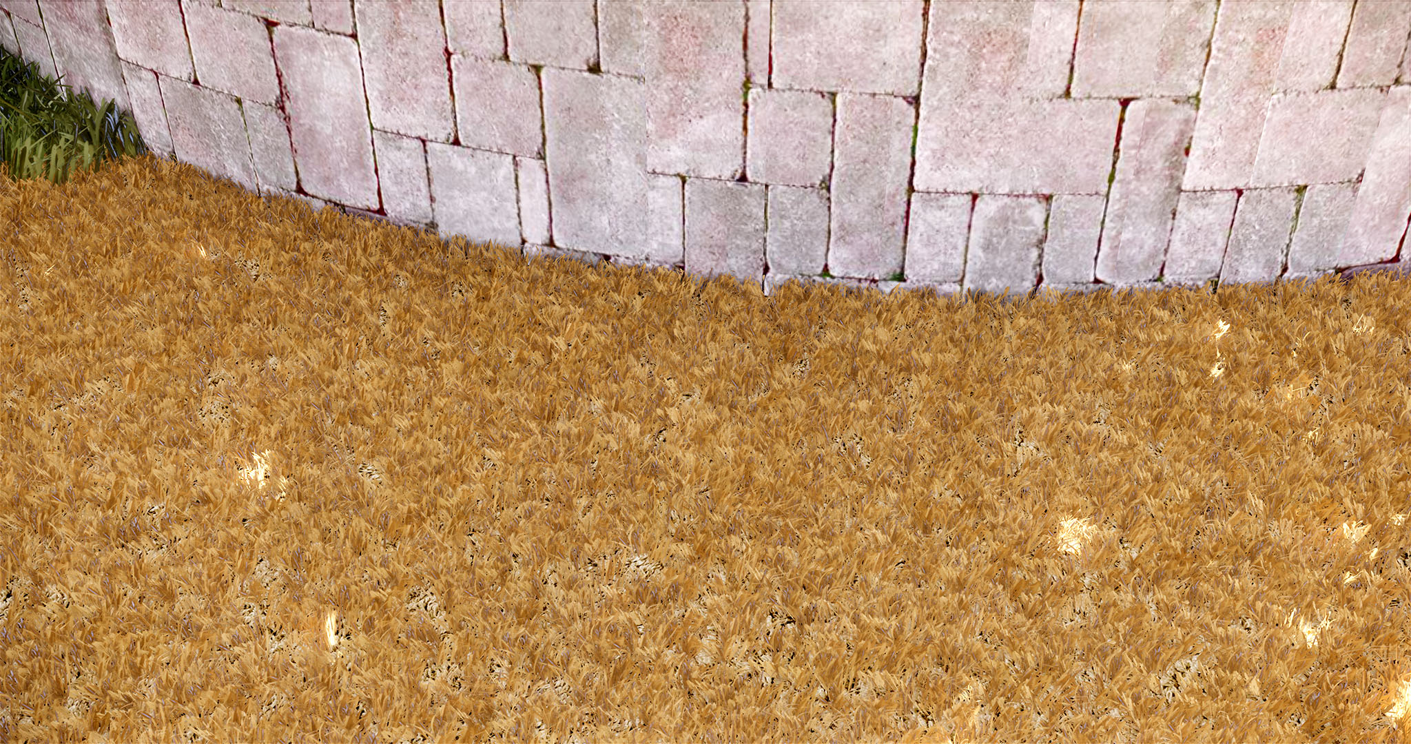 Example: Using grass to represent carpet, outdoor carpet in this case