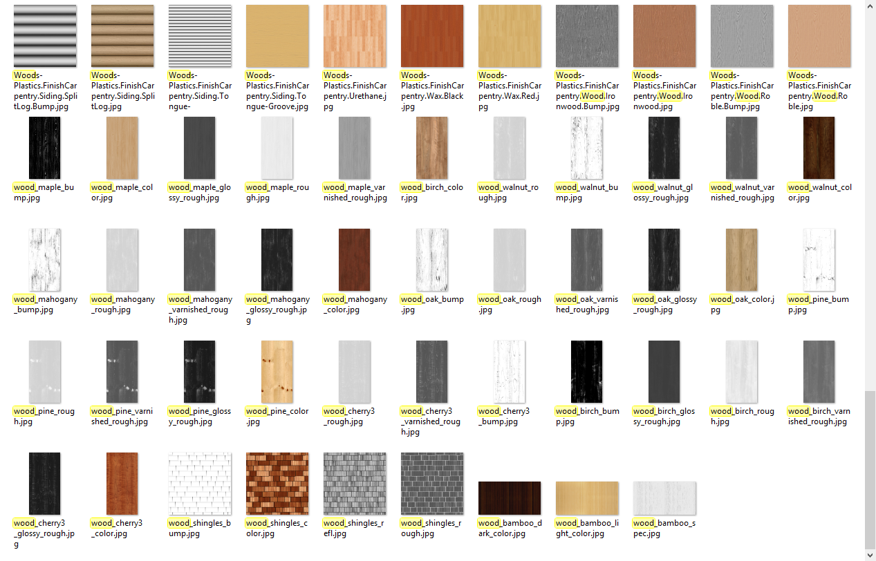Search Autodesk Textures Folder for “Wood”
