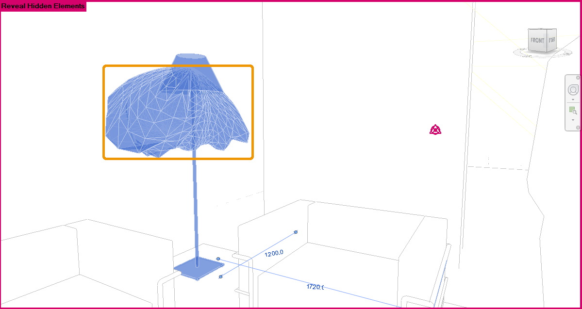 An IES Light's Photometrics Web revealed in the Revit viewport