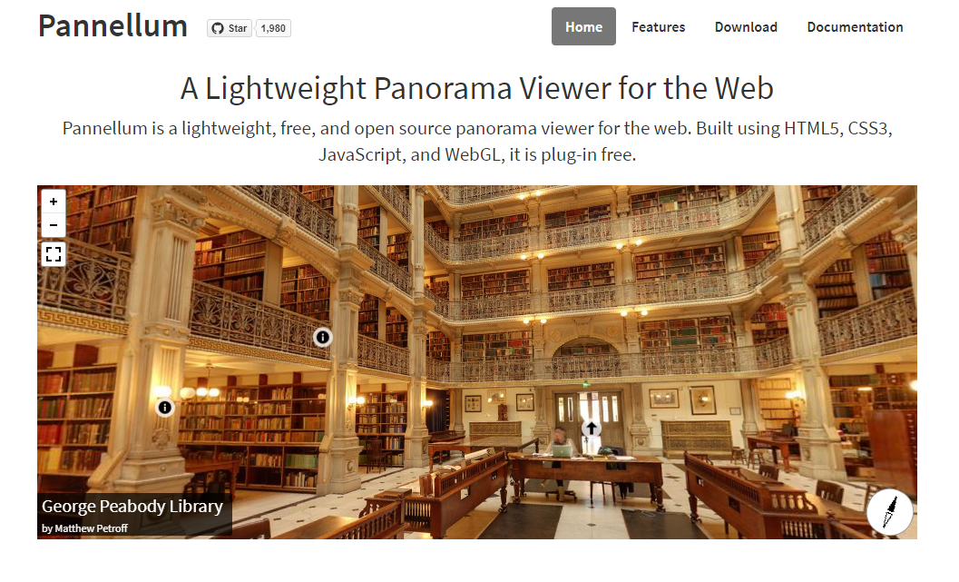 Open source tool Pannellum creates detailed and dynamic pano-tours